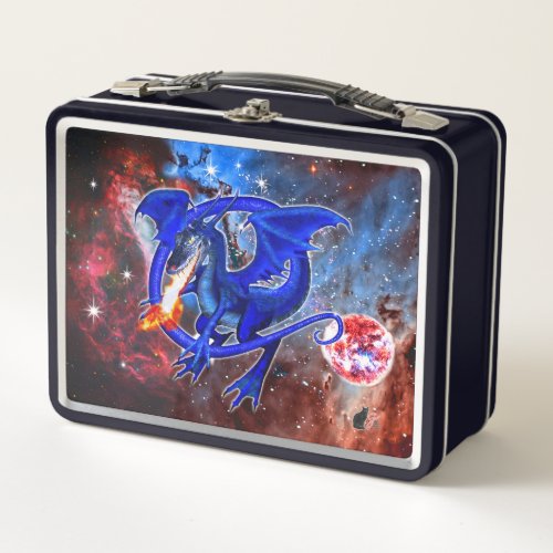 Azurite Cosmic Dragon  Metal Lunch Box