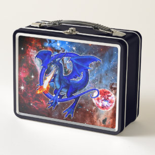 Azurite Cosmic Dragon Metal Lunch Box
