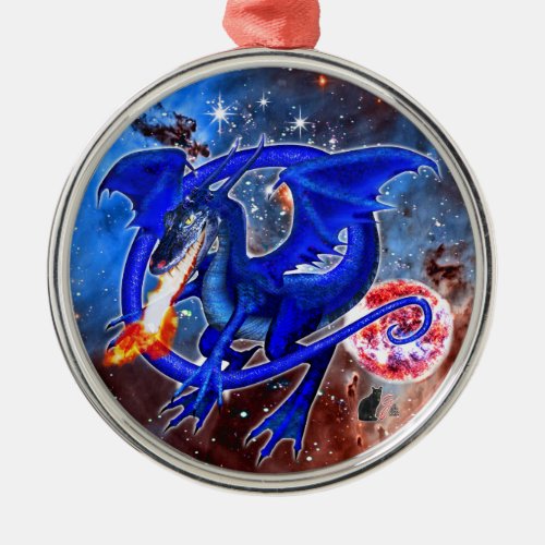 Azurite Cosmic Dragon Ornament