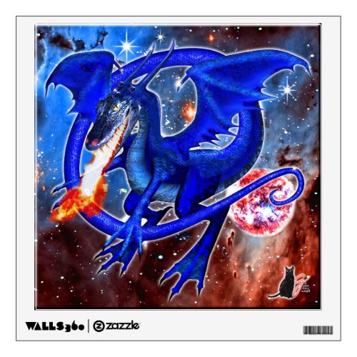 Azurite Cosmic Dragon PixPaneTM Wall Decal