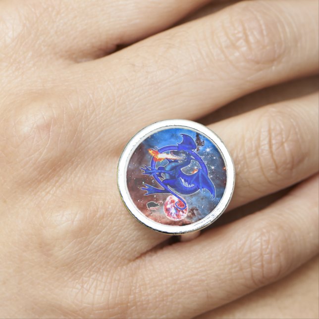 Azurite Cosmic Dragon  Ring (In Situ)