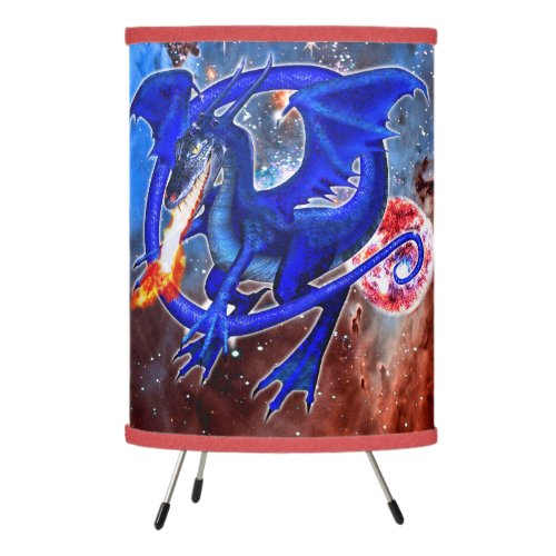 Azurite Cosmic Dragon Tripod Lamp