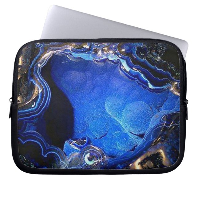 Azurite Geode 3D Gel Laptop Sleeve (Front)