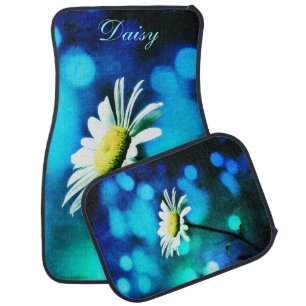 Azurite Malachite Daisy Car Mat *Personalize*