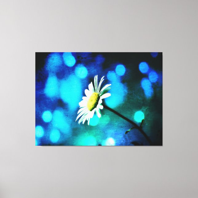 Azurite Malachite Daisy Wrapped Canvas Print (Front)
