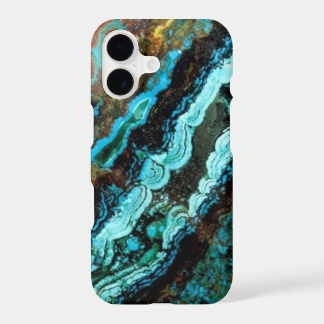 Azurite Malachite Gemstone Iphone Case (Back)
