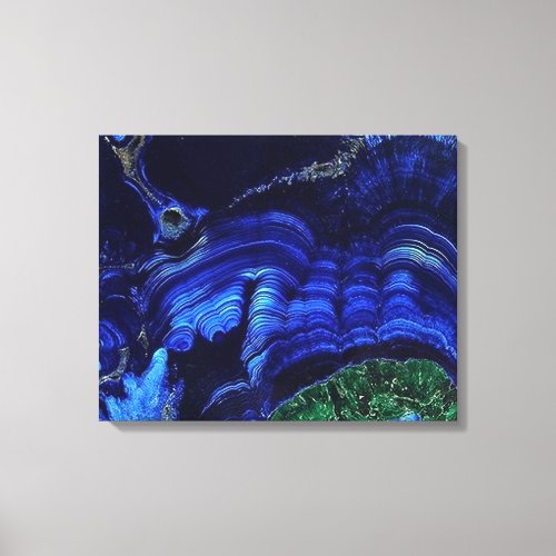 Azurite Malachite Stone on Wrapped Canvas