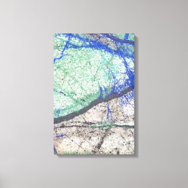 Azurite Malachite Stone on Wrapped Canvas Print (Front)
