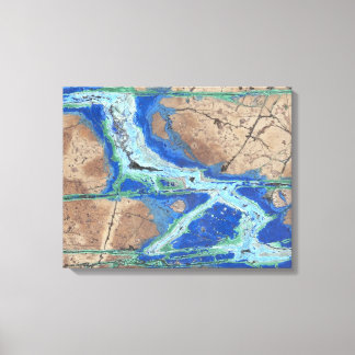 Azurite Malachite Stone on Wrapped Canvas Print