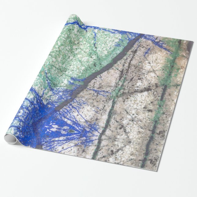 Azurite Malachite Stone Wrapping Paper (Unrolled)