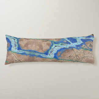 Azurite Stone  Beige and Turquoise  Body Pillow