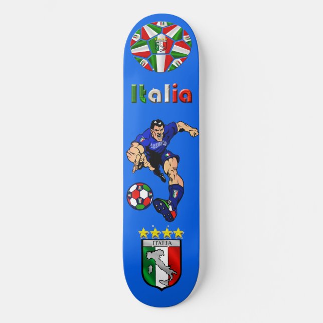 Azzurri Man Italian soccer football gift ideas Skateboard Deck (Front)
