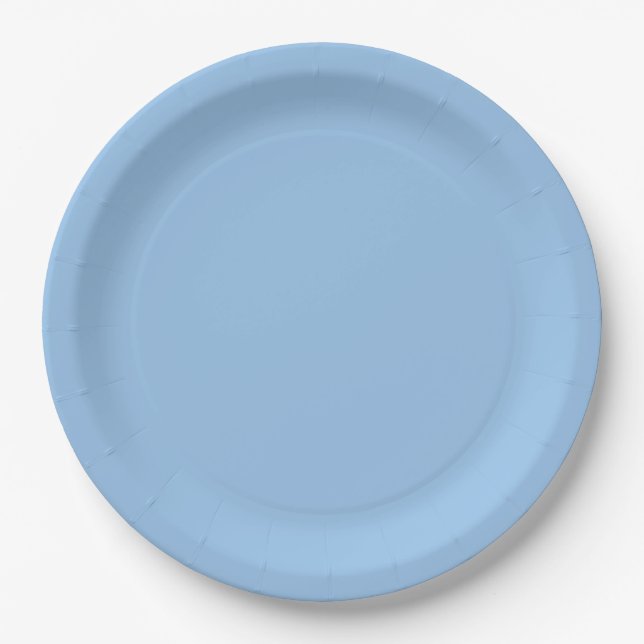 B01 Blue Color Paper Plates (Front)