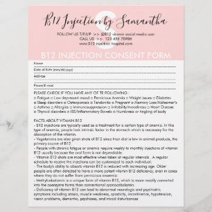 B12 Injection Consent Form Flyer