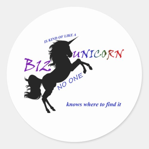 B12 Unicorn Round Sticker