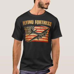 B17 Flying Fortress American Flag Patriot T-Shirt