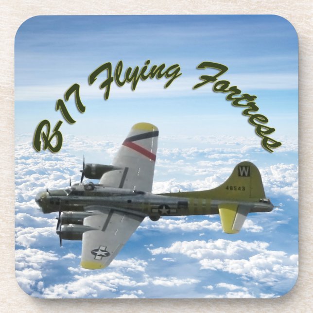B17 Flying Fortress WWII Bomber Airplane Drink Coaster (Front)