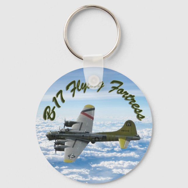 B17 Flying Fortress WWII Bomber Airplane Keychain (Front)