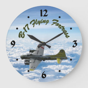 B17 Flying Fortress WWII Bomber Airplane Large Clock