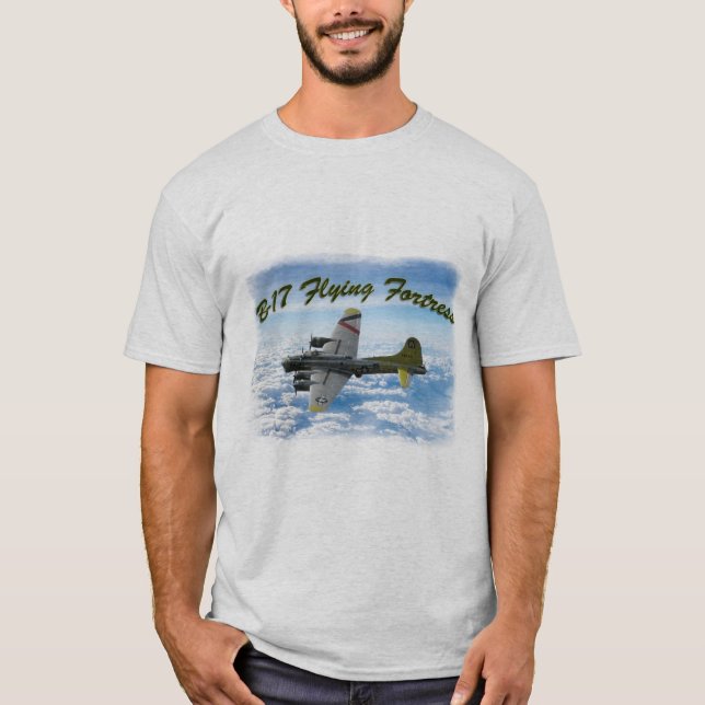B17 Flying Fortress WWII Bomber Airplane T-Shirt (Front)