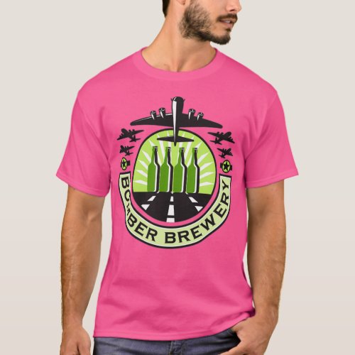 B17 Heavy Bomber Beer Bottle Brewery Retro T_Shirt