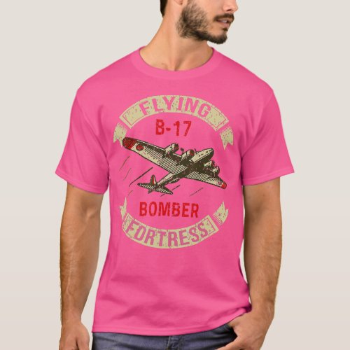 B17 Heavy Bomber WW2 Plane Aircraft USA Flag Veter T_Shirt