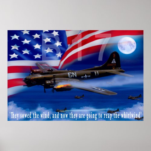 B17 With Bomber Harris Quote Poster