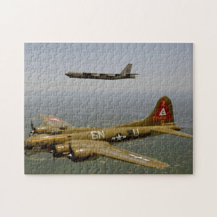 B17G And B52H Bombers In Flight Jigsaw Puzzle | Zazzle