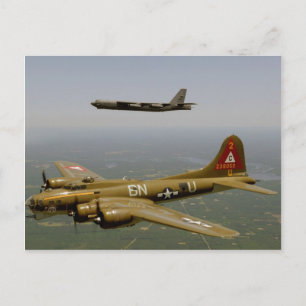 B17G and B52H Bombers in Flight Postcard