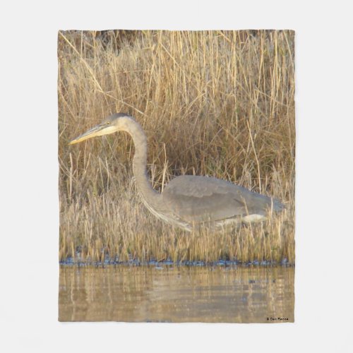 B19 Juvenile Great Blue Heron Fleece Blanket