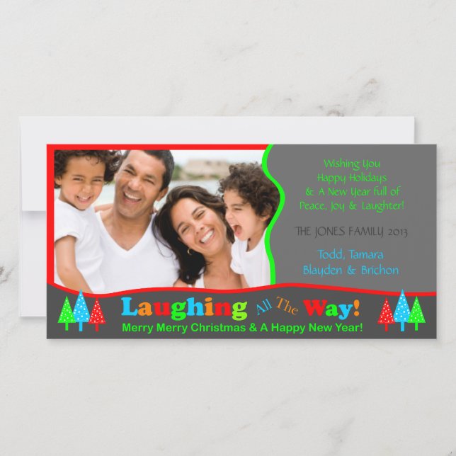 B1 Laugh All Way Christmas Photo Template (Front)