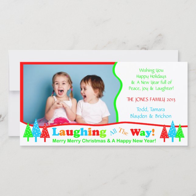 B1 Laugh All Way White Christmas Photo Template (Front)