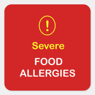 b1 - Severe Food Allergies. Square Sticker