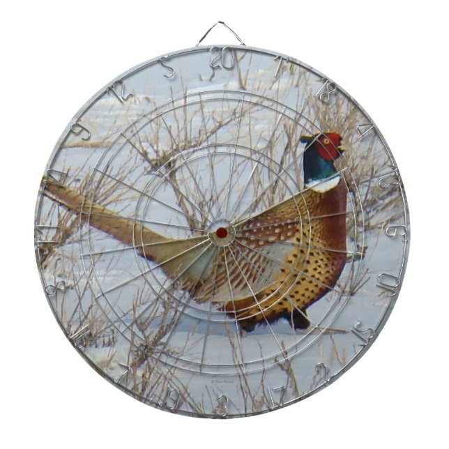 B22 Ring-necked Pheasant in Snow Dart Board (Front)