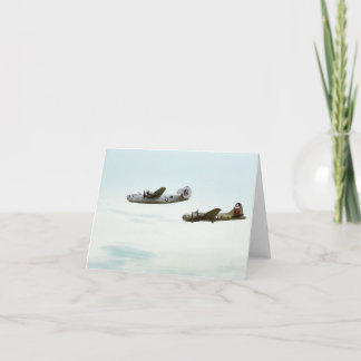 B24 and B17 Flying Note Card
