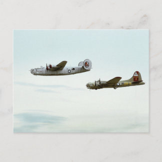 B24 and B17 Flying Postcard