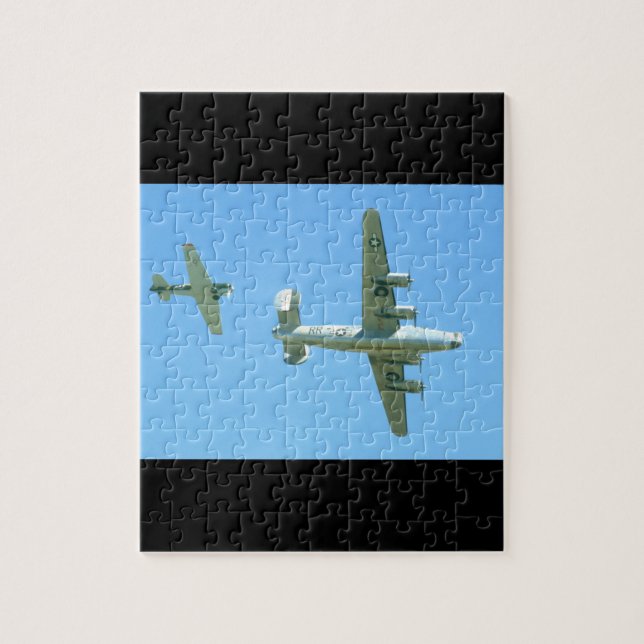 B24 And T6 Overhead._WWII Planes Jigsaw Puzzle (Vertical)