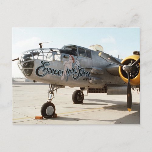 B25 MITCHELL BOMBER  EXECUTIVE SWEET NOSE ART POSTCARD