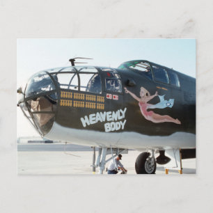 B25 MITCHELL BOMBER " HEAVENLY BODY" NOSE ART POSTCARD