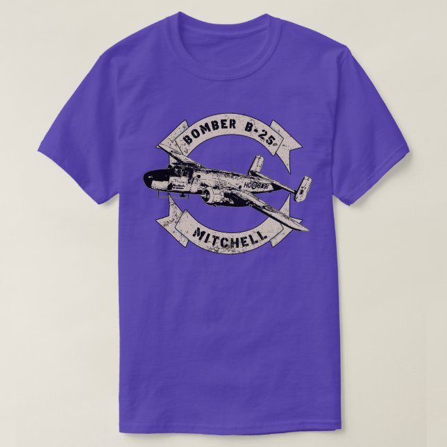 B25 Mitchell Bomber WW2 Airplane T-Shirt (Design Front)