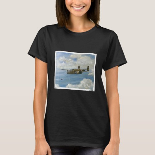 B25 Mitchell Ww2 Plane Painting Military T_Shirt