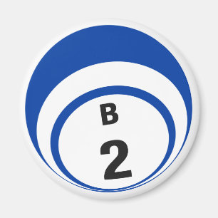 B2 bingo ball fridge magnet