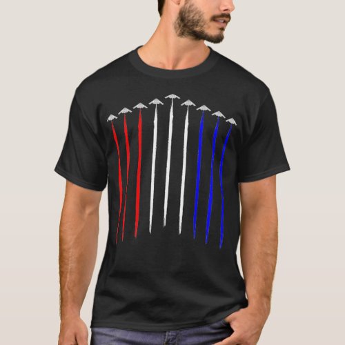 B2 Bomber Squadron Contrails American Flag Stealth T_Shirt