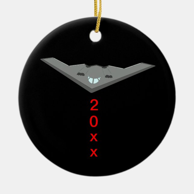 B2 Stealth Bomber Silent Night Ceramic Ornament (Front)