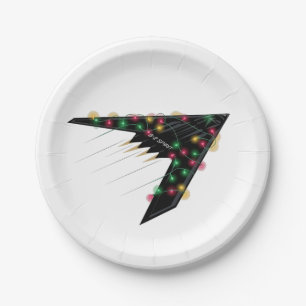 B2 Stealth Spirit Christmas Airplane Jet Digital Paper Plates