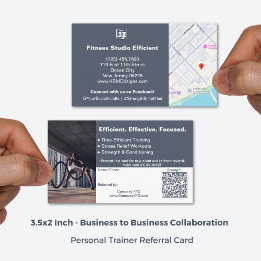 B2B Services QR Code Grey White Referral Card