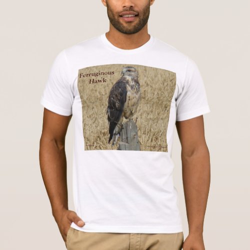 B36 Ferruginous Hawk in Wheat Field T_Shirt