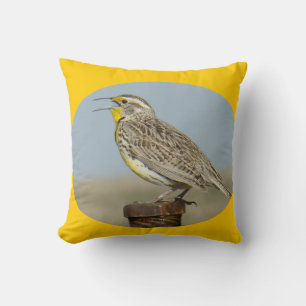 B42 Western Meadowlark Throw Pillow