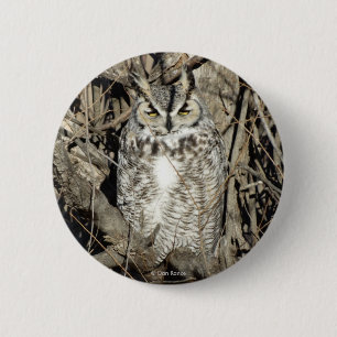 B51 Great Horned Owl Button