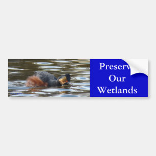 B8 Eared Grebe Courting Bumper Sticker